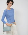 Bolso bandolera Lila mini piel azul claro | Roberto Verino