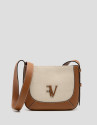 Bolso bandolera Iera Crossbag lona y piel cámel | Roberto Verino