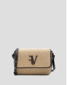 Bolso Vera Crossbag beige y piel marrón | Roberto Verino