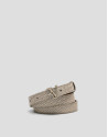 Metallic camel embossed leather belt - Woman | Roberto Verino