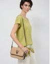 Vera Crossbag bag in beige and brown leather | Roberto Verino