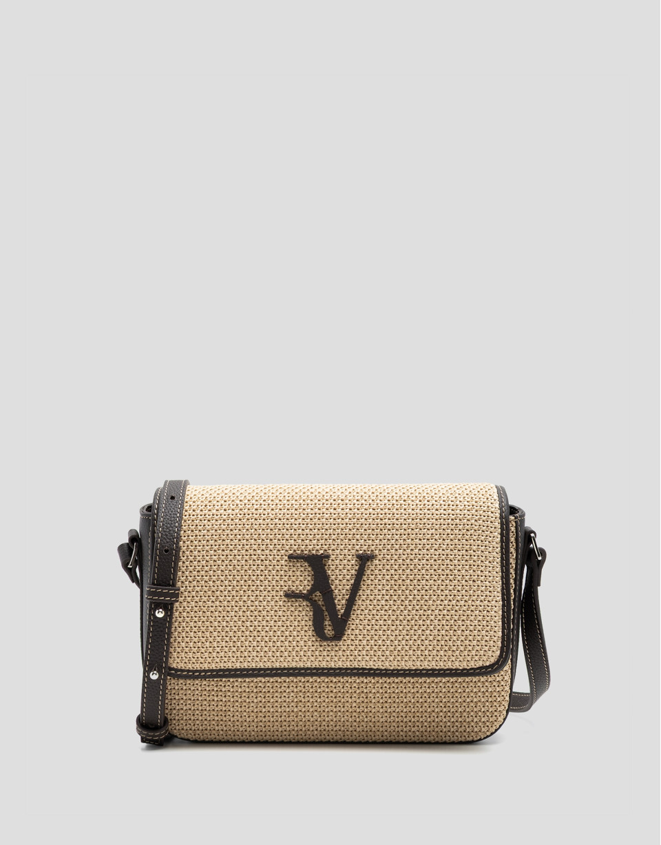 Bolso Vera Crossbag beige y piel marrón | Roberto Verino