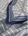 Blue silk scarf with tie design - Woman | Roberto Verino