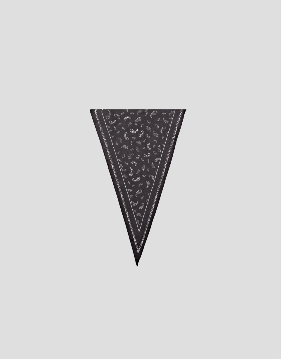 Bandana triangular seda marrón cachemires ... | Roberto Verino