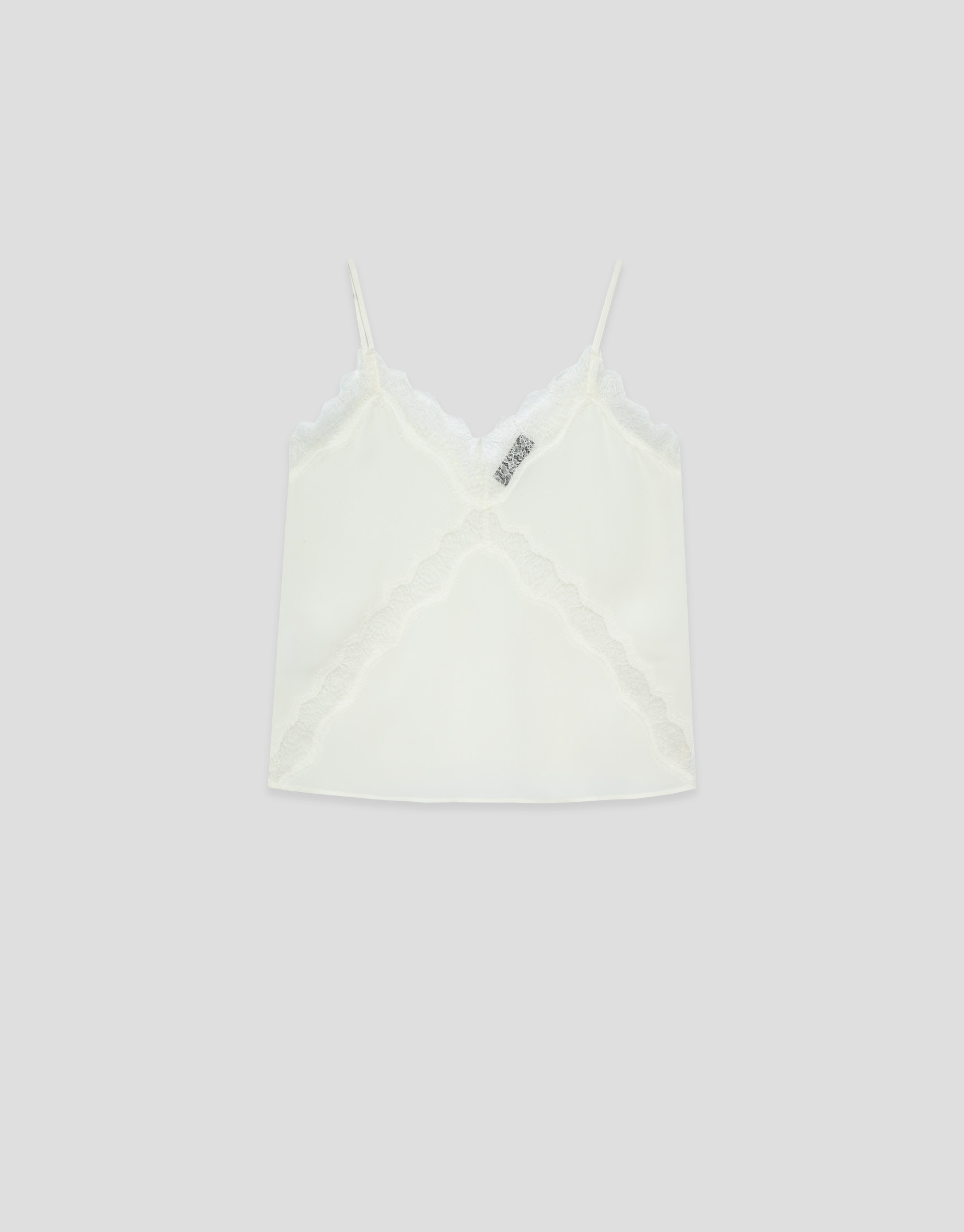 Ecru lingerie top with lace - Woman - SS2026 | Roberto Verino