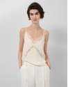 Ecru lingerie top with lace - Woman - SS2026 | Roberto Verino