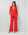 Pantalón recto mezcla lino rojo - Mujer | Roberto Verino