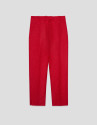 Pantalón recto piqué dibujo floral rojo | Roberto Verino