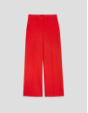 Pantalón recto mezcla lino rojo - Mujer | Roberto Verino