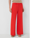 Red linen blend straight trousers - Woman | Roberto Verino