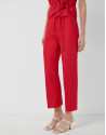 Pantalón recto piqué dibujo floral rojo | Roberto Verino