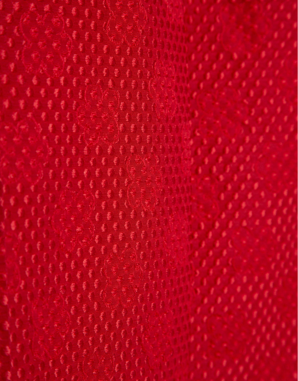 Pantalón recto piqué dibujo floral rojo | Roberto Verino
