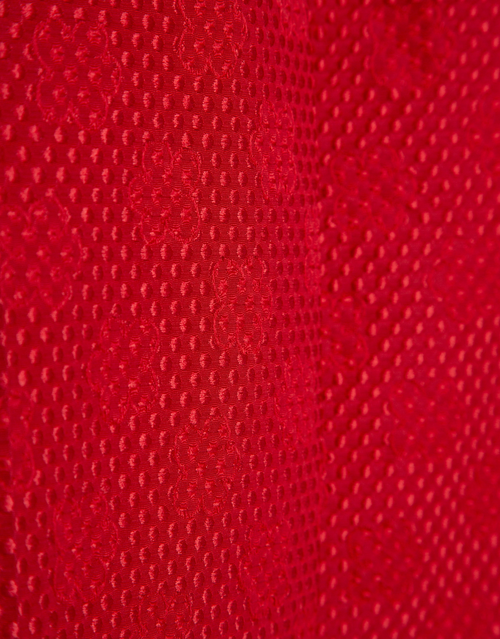 Straight-leg trousers in red floral piqué | Roberto Verino