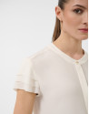 Ecru short-sleeved blouse with ruffles - Woman | Roberto Verino