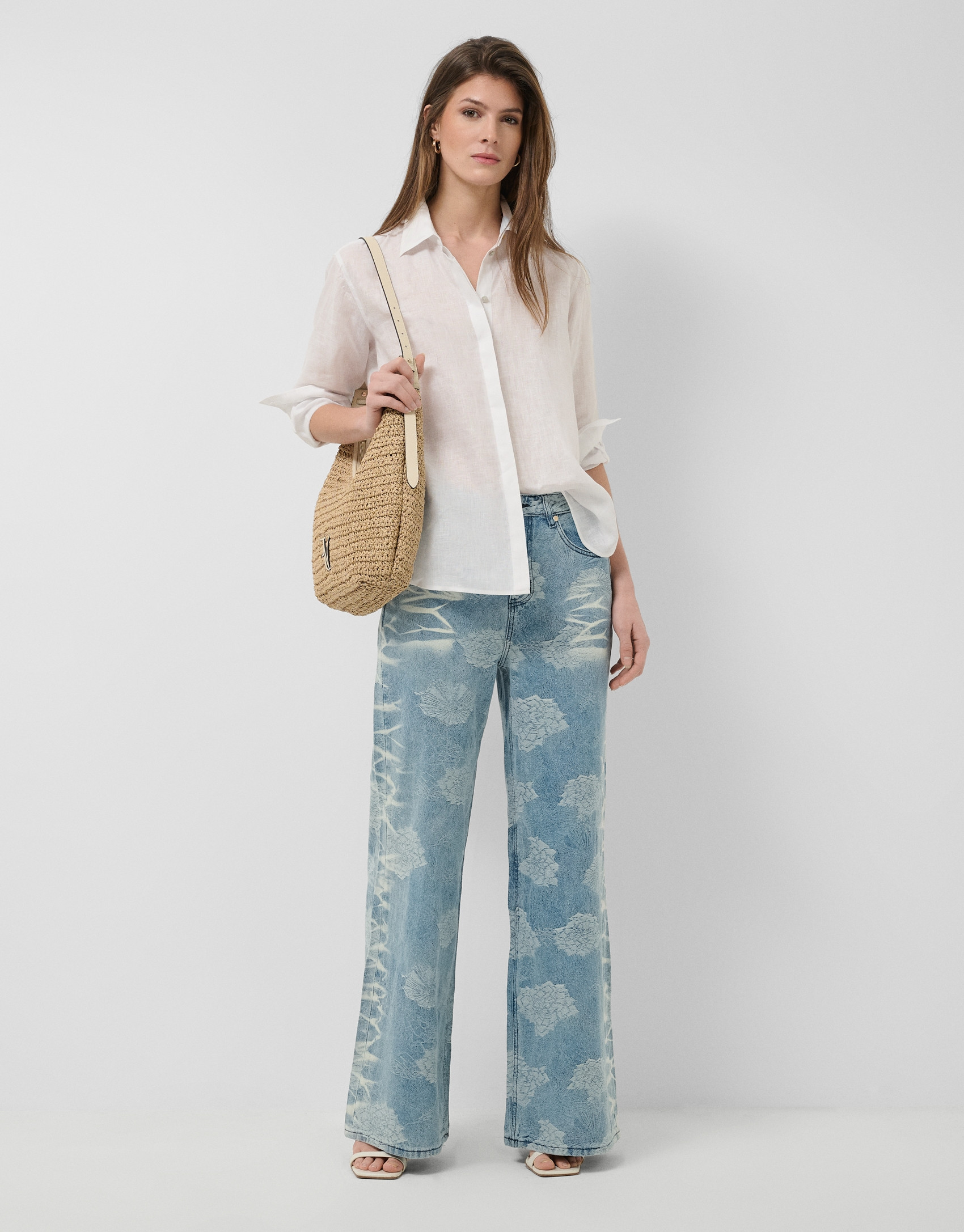 Oversized white linen shirt - Woman - SS2026 | Roberto Verino