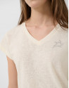 Camiseta cuello pico punto algodón ligero ... | Roberto Verino