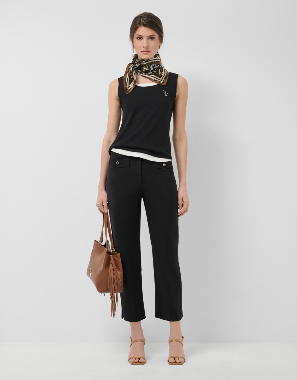 Black and white tank top - Woman - SS2026 | Roberto Verino