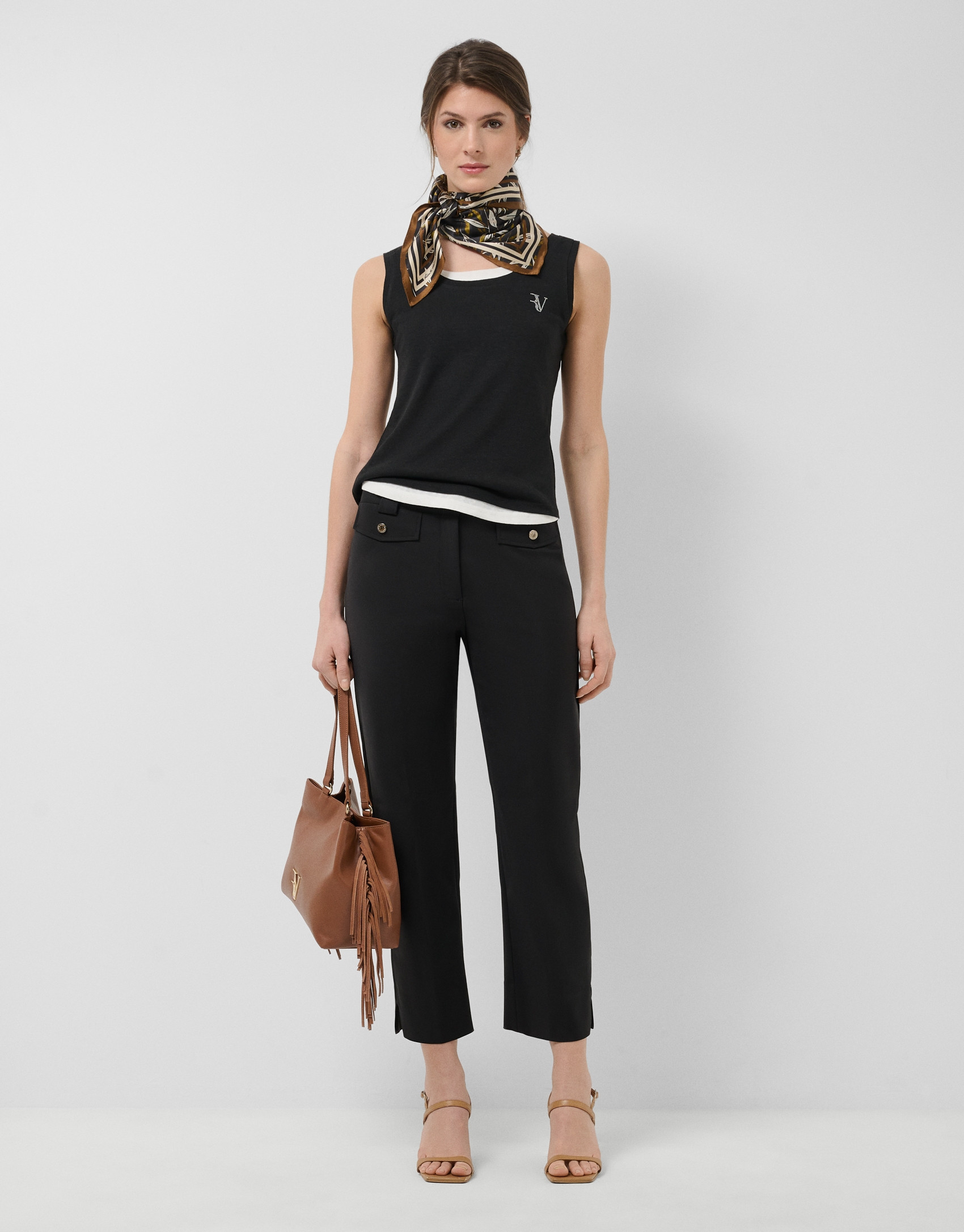Tank top negro y blanco - Mujer - PV2026 | Roberto Verino
