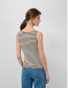 Camiseta tirantes rayas beige/negro - Mujer | Roberto Verino