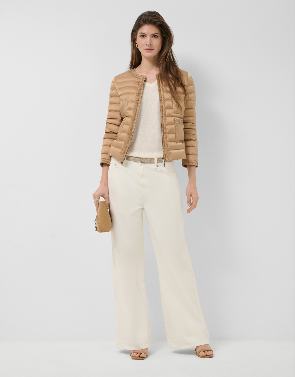 Camel four-pocket quilted down jacket - Woman | Roberto Verino