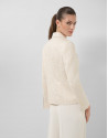 Chaqueta corta beige jacquard floral plata ... | Roberto Verino