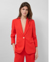 Blazer un botón mezcla lino rojo - Mujer | Roberto Verino