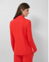 Red linen blend single-button blazer - Woman | Roberto Verino
