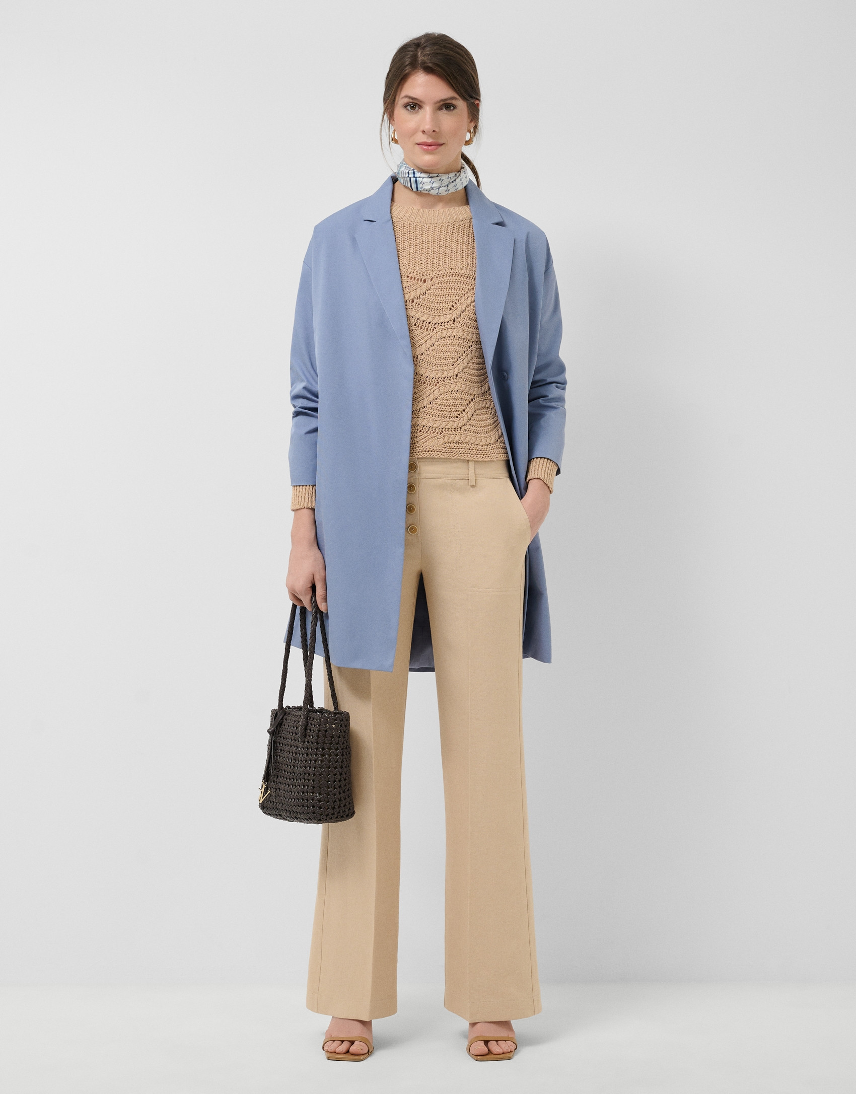 Abrigo gabardina oversize azul - Mujer - PV2026 | Roberto Verino