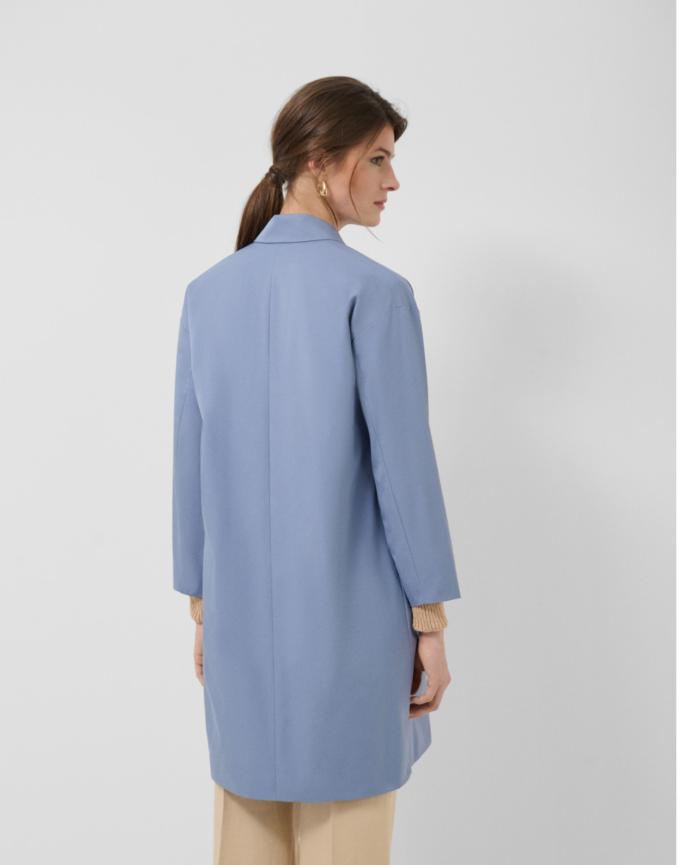 Oversized blue trench coat - Woman - SS2026 | Roberto Verino