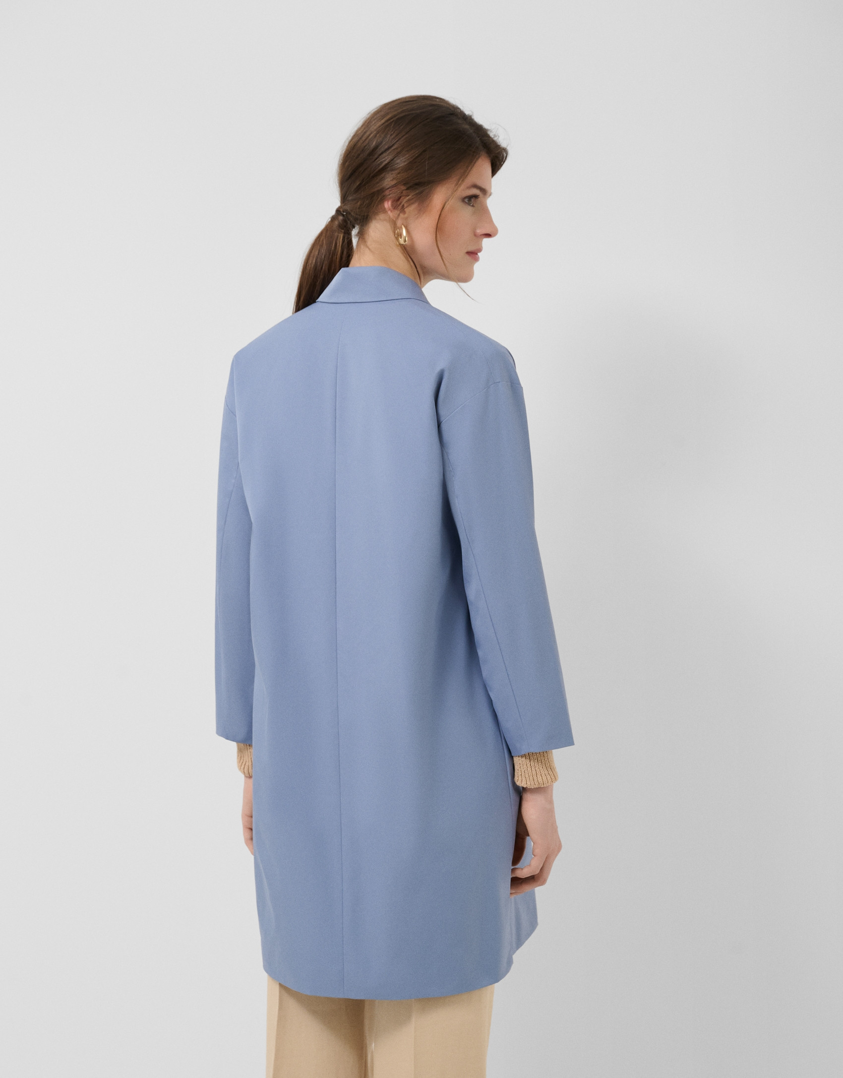 Abrigo gabardina oversize azul - Mujer - PV2026 | Roberto Verino