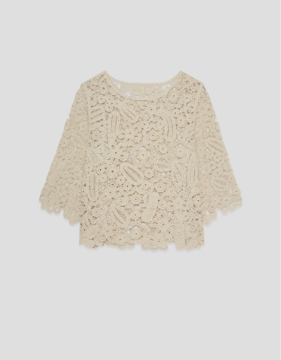Jersey punto calado beige - Mujer - PV2026 | Roberto Verino
