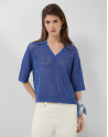 Jersey polo calado azul - Mujer - PV2026 | Roberto Verino