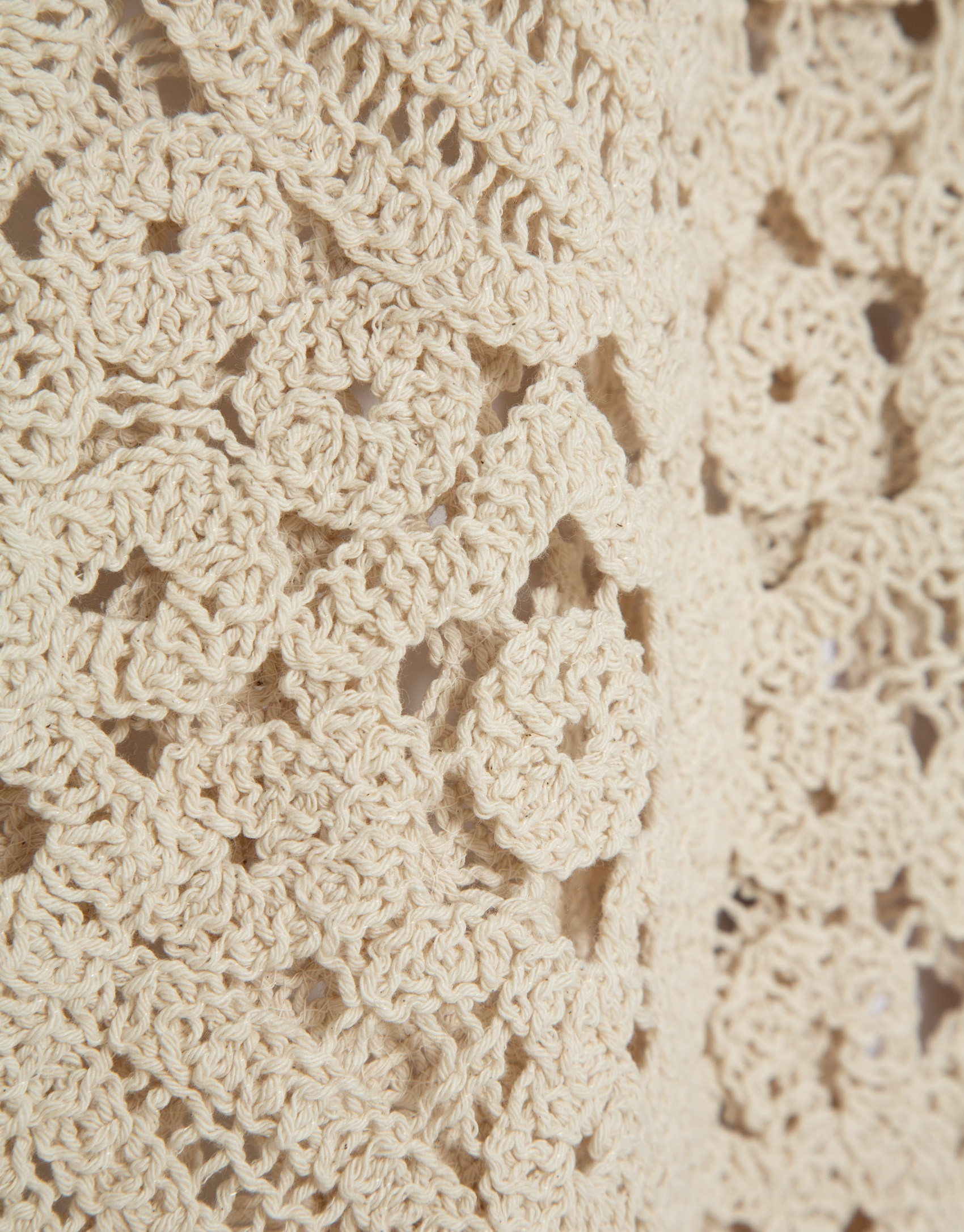Beige openwork knit jumper - Woman - SS2026 | Roberto Verino