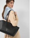 Bolso shopper Megan Zipper piel negro - Mujer | Roberto Verino