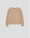 Camel long-sleeved camel wave pattern jumper | Roberto Verino