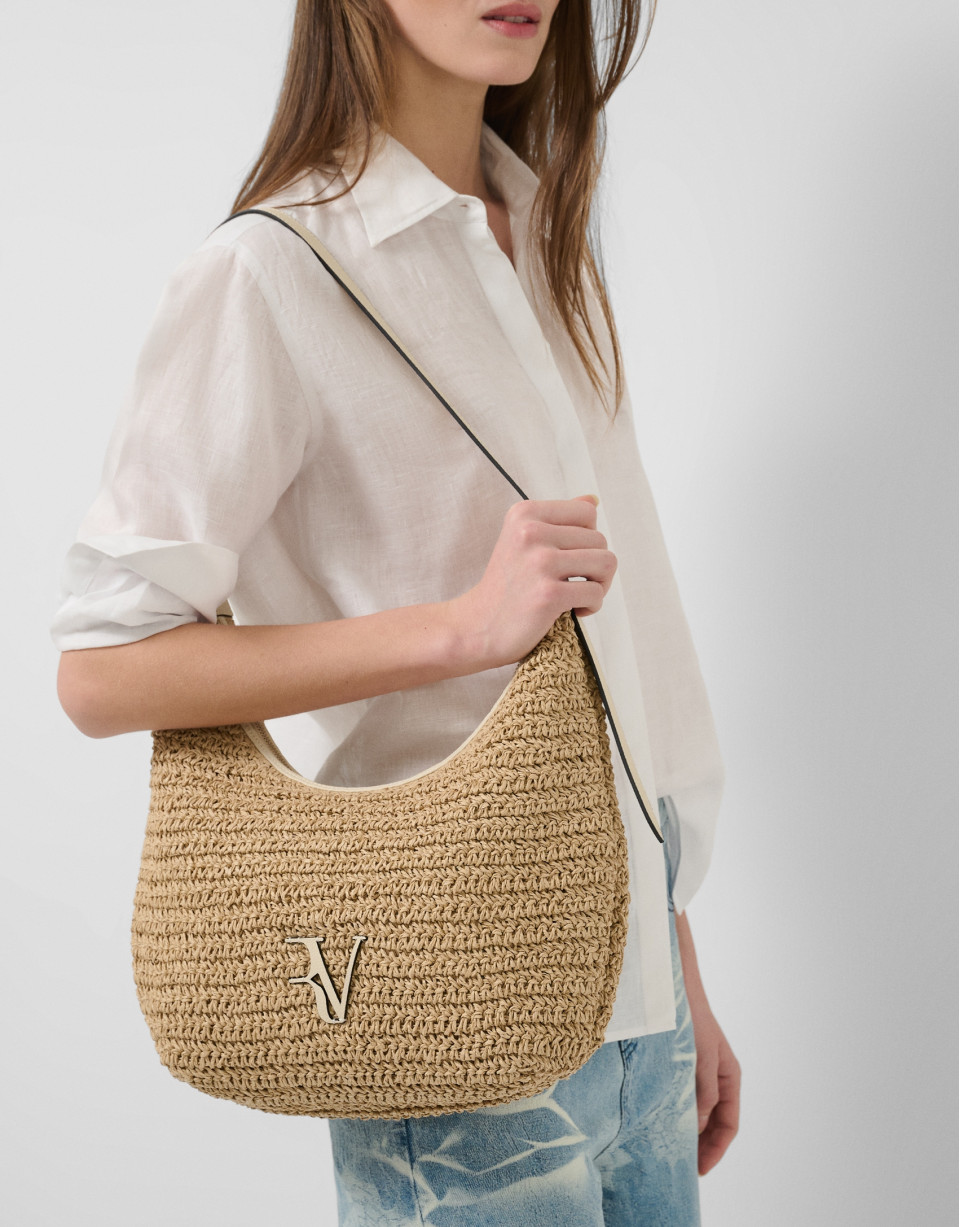 Bolso de hombro Jimena Hobo crudo - Mujer | Roberto Verino