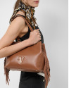 Cleo Hobo shoulder bag in camel leather - Woman | Roberto Verino