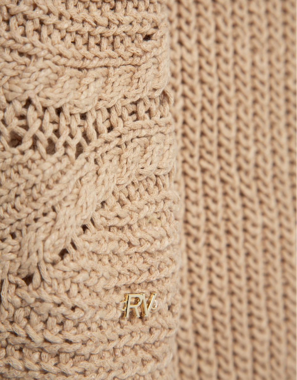 Camel long-sleeved camel wave pattern jumper | Roberto Verino