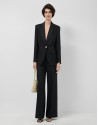 Pantalón recto mezcla lino negro - Mujer | Roberto Verino