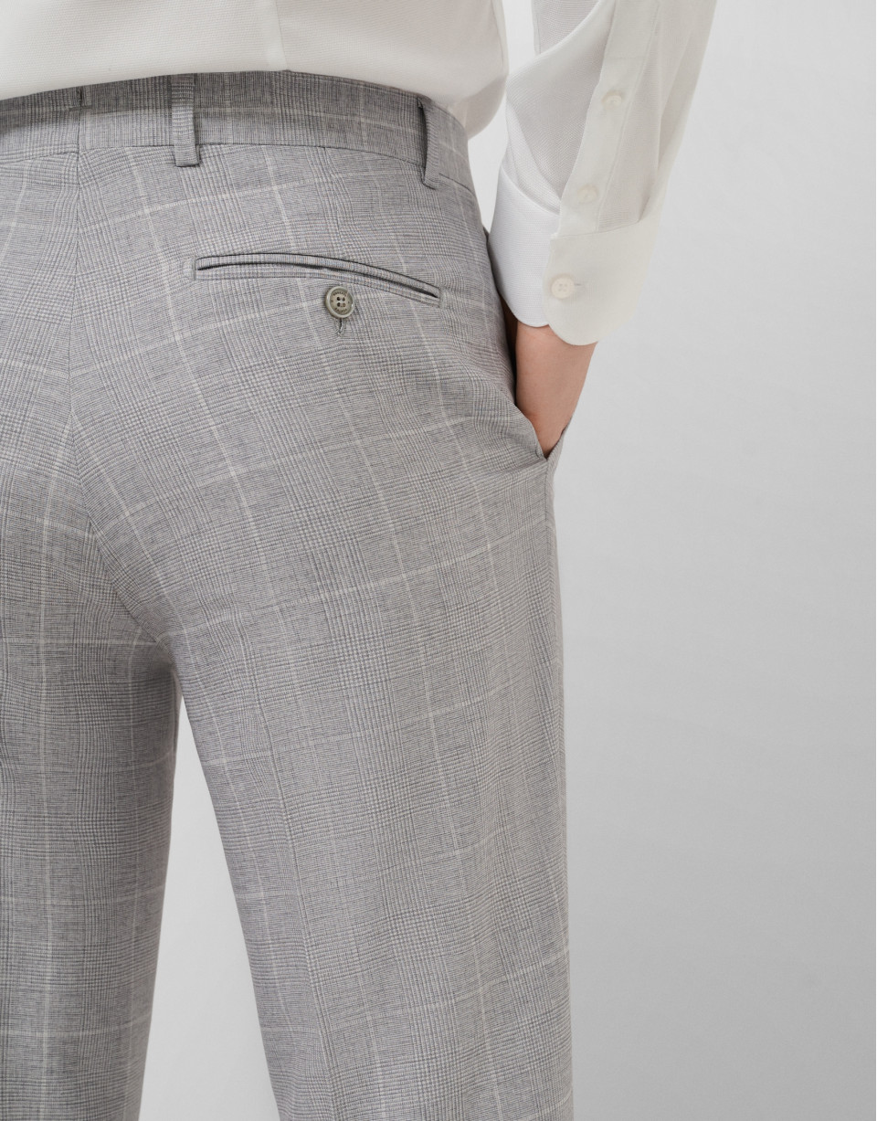 Pantalón separate cuadros tonos grises  | Roberto Verino