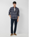 Camisa sport regular cuadros marino perfil ... | Roberto Verino