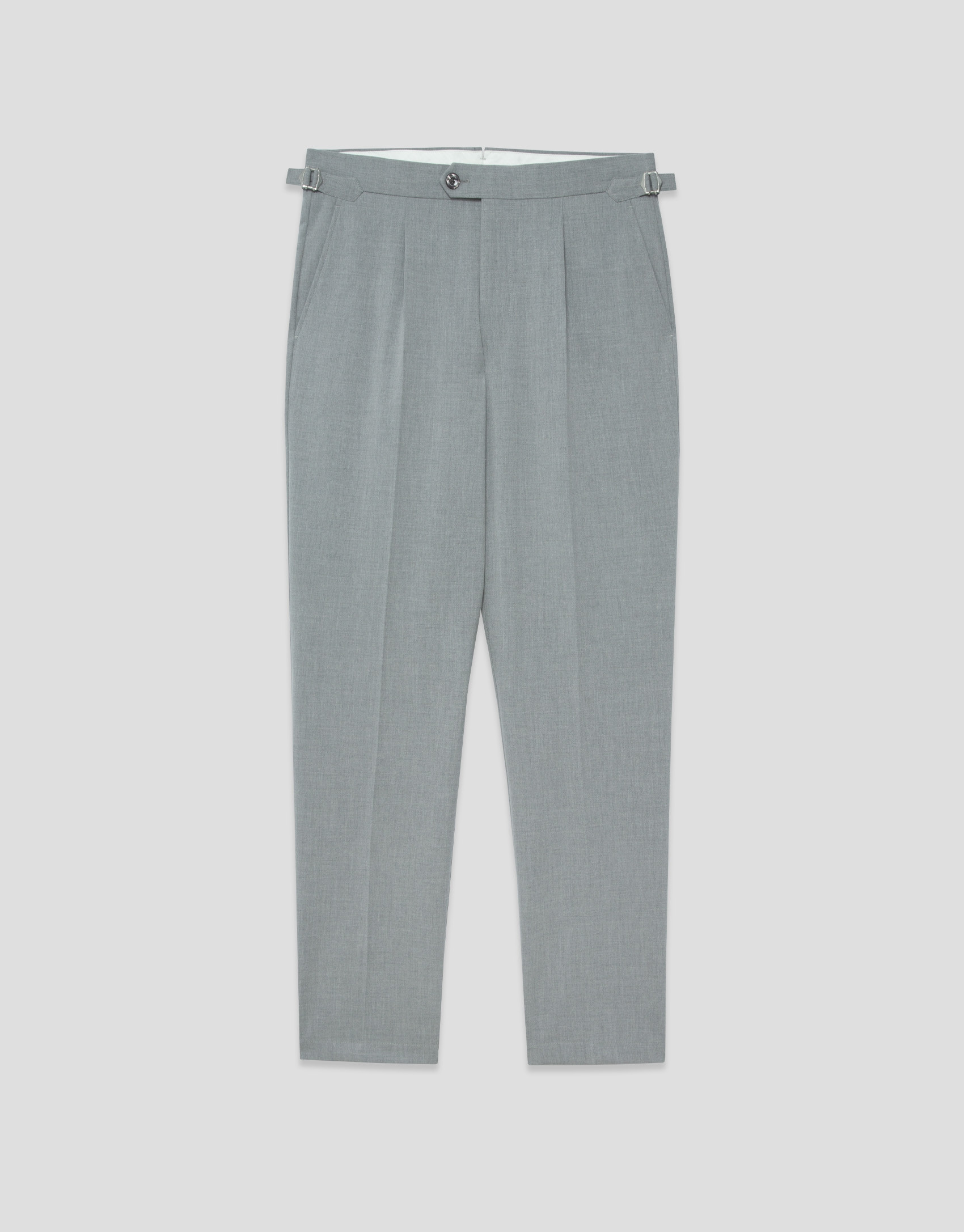 Grey melange trousers with buckles - Man | Roberto Verino