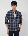 Camisa sport regular cuadros marino perfil ... | Roberto Verino