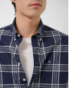 Camisa sport regular cuadros marino perfil ... | Roberto Verino
