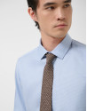 Slim fit dress shirt with light blue/white ... | Roberto Verino