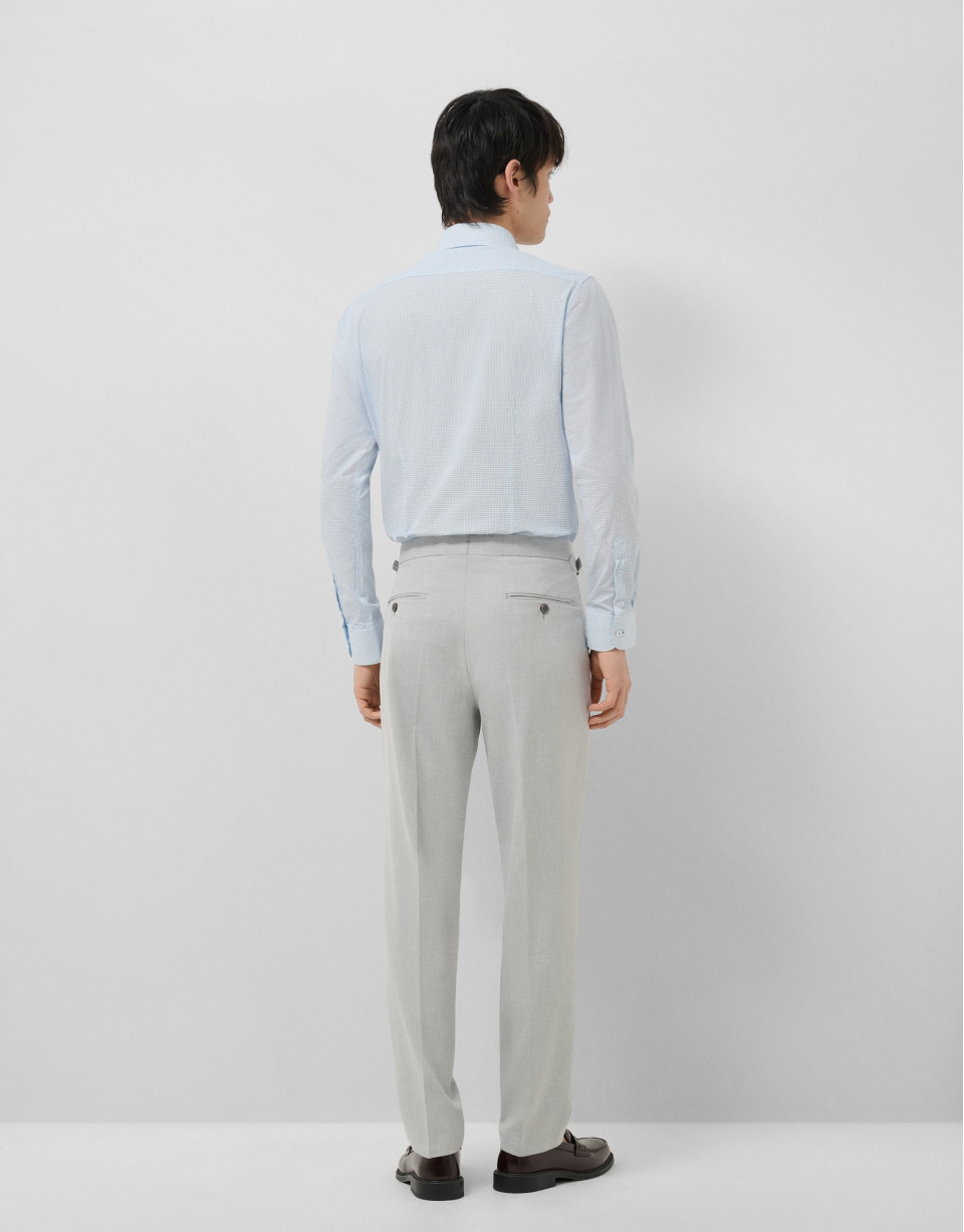 Grey melange trousers with buckles - Man | Roberto Verino
