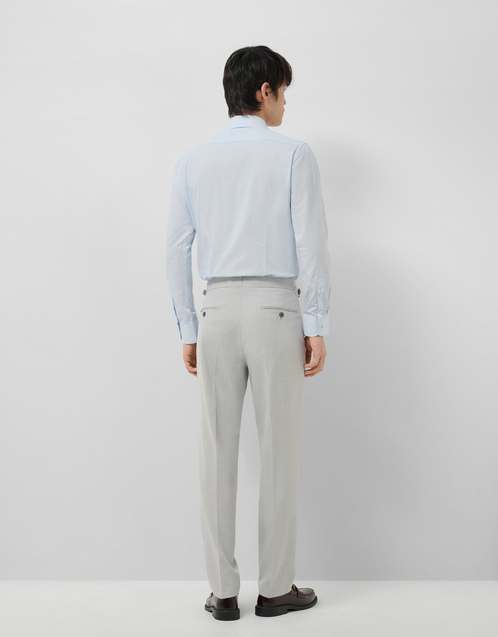 Pantalón gris melange hebillas - Hombre | Roberto Verino