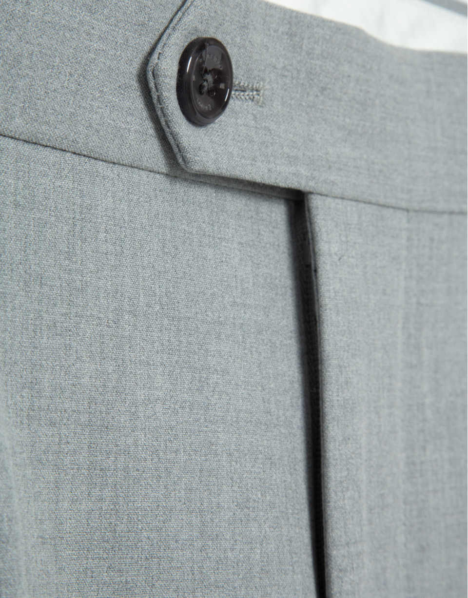Grey melange trousers with buckles - Man | Roberto Verino