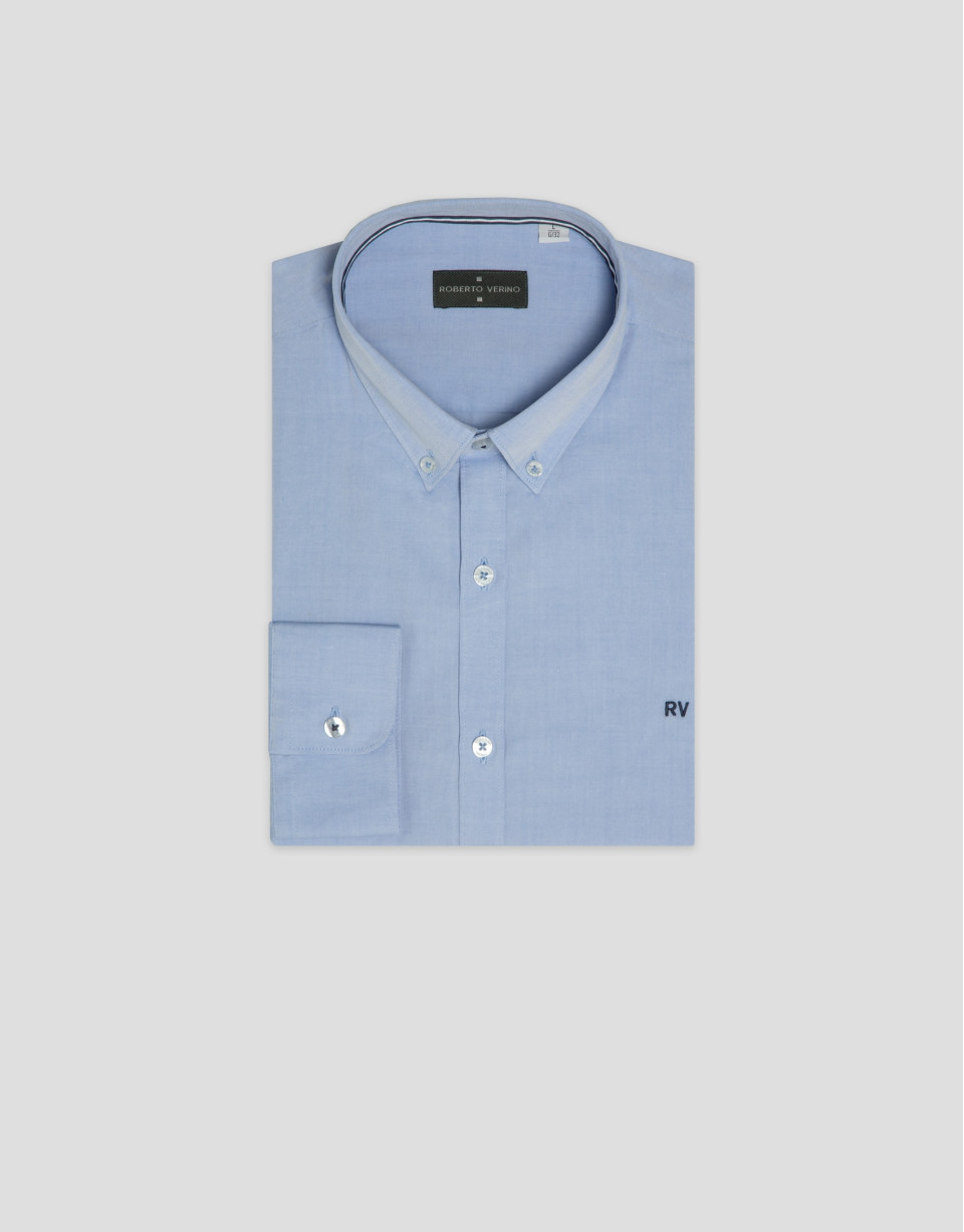 Regular fit light blue Oxford shirt - Man | Roberto Verino
