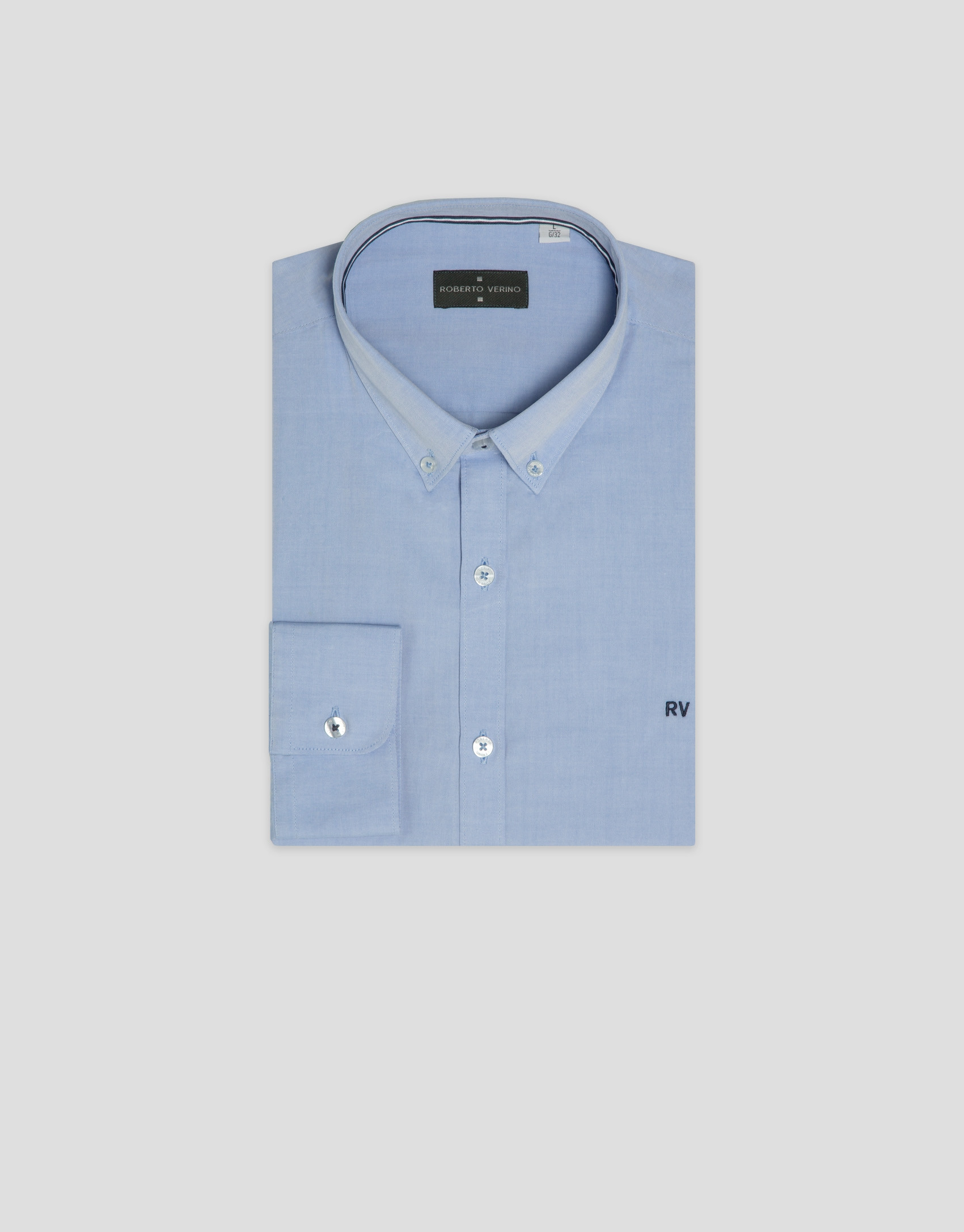 Regular fit light blue Oxford shirt - Man | Roberto Verino